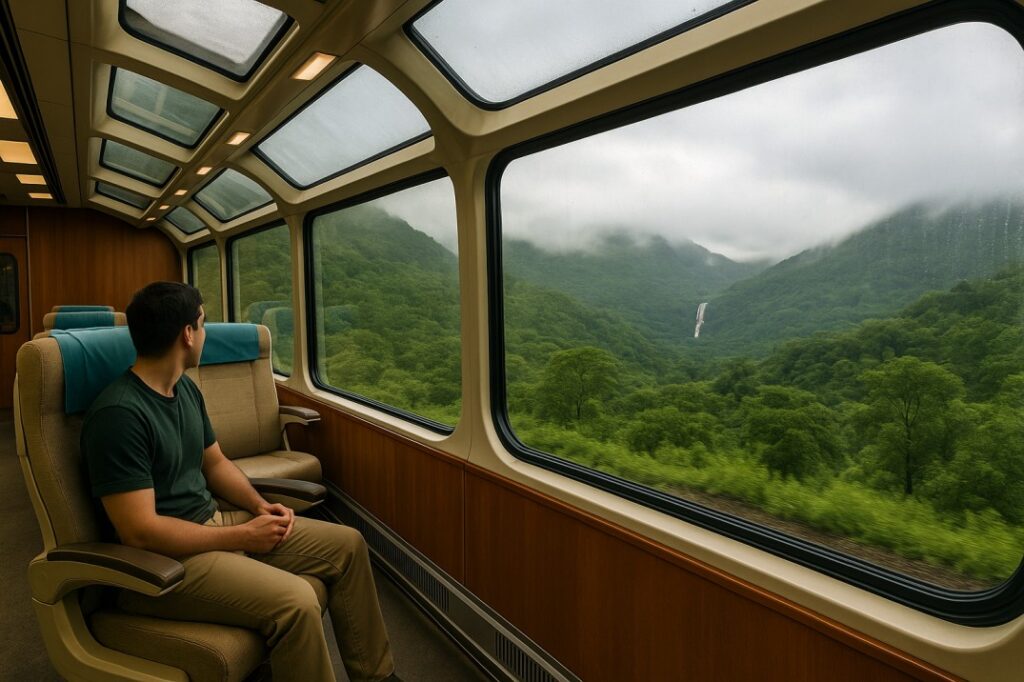 Vistadome coach journey in monsoon