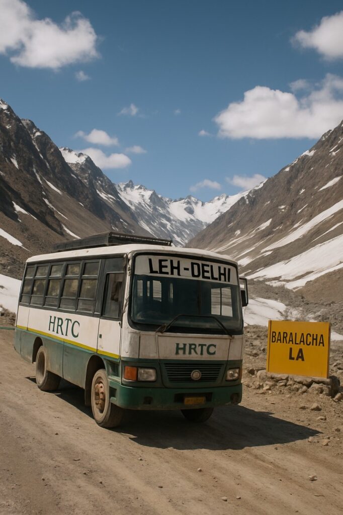 HRTC Bus at Baralach La pass